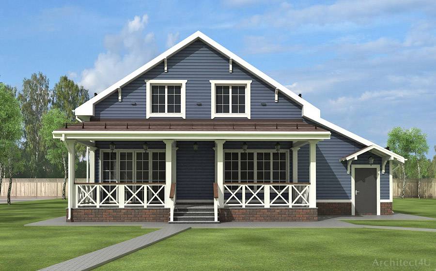 фасад деревянного дома вид 2